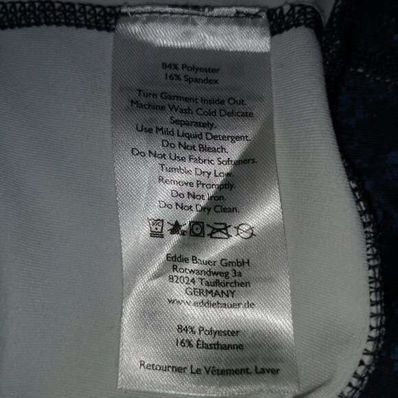 Eddie Bauer Ladies Size Large Black/Blue/Purple Capri Length Leggings - Picture 4 of 6